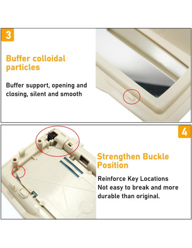 Tapa Espejo Parasol Abodvu Beige Claro para Mercedes Benz