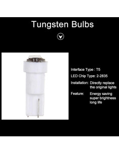 Bombillas LED T5 10 Piezas CCIYU Blancas para Honda CR-V 2