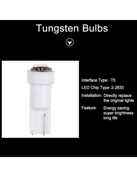 Bombillas LED T5 10 Piezas CCIYU Blancas para Honda CR-V