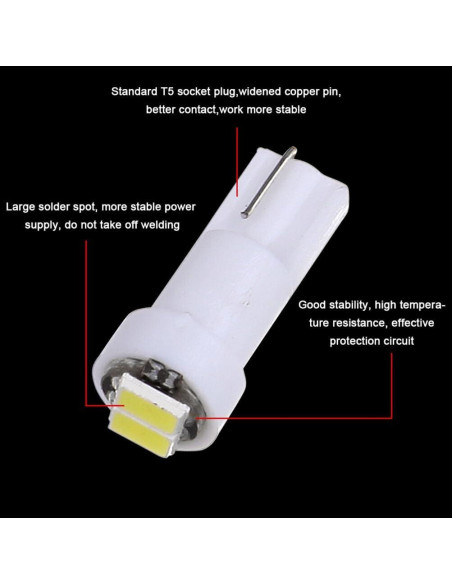 Bombillas LED T5 10 Piezas CCIYU Blancas para Honda CR-V