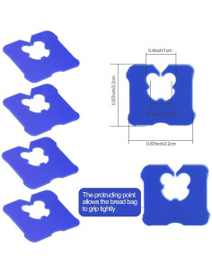 100 Clips de Plástico Reutilizables Sarini para Pan Azul 2