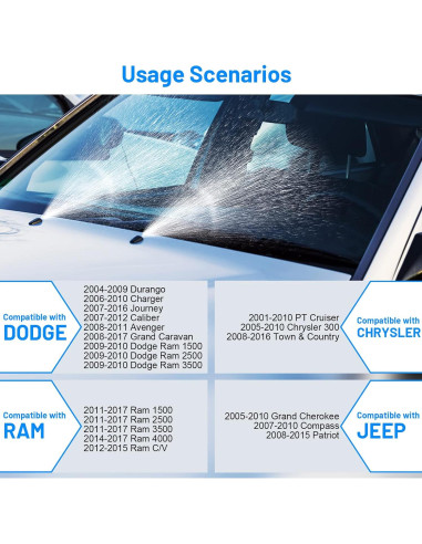 Kit 52 en 1 Boquillas Lavado Parabrisas Comkrivy 4 Boquillas
