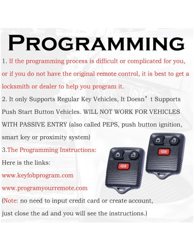 Control Remoto Entrada Sin Llave Ford + Supaland + 2 Piezas