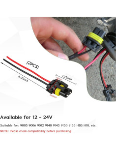 Adaptador de Conexión de Cableado Suvnie 2 PCS para Faros 2