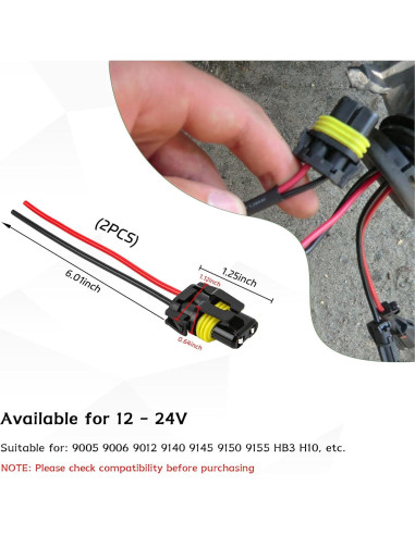 Adaptador de Conexión de Cableado Suvnie 2 PCS para Faros