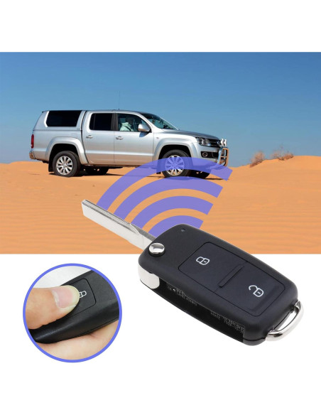 Carcasa de llave VW Amarok 2012-2020 2 botones negra
