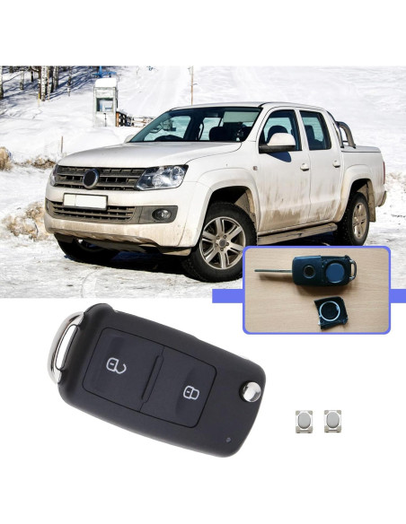 Carcasa de llave VW Amarok 2012-2020 2 botones negra