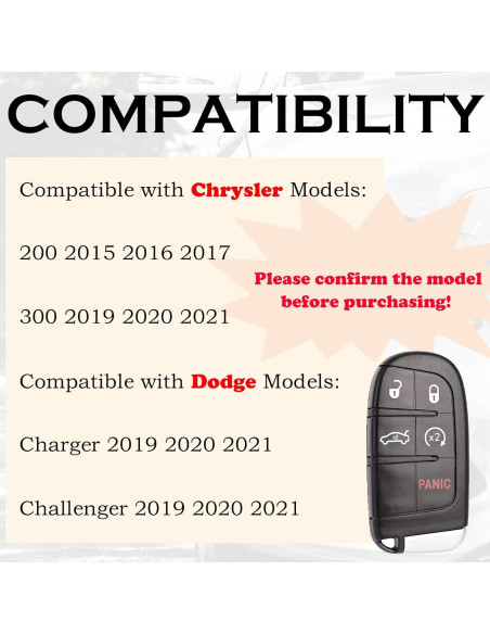 Llavero remoto Chrysler 200 300 Dodge 2015-2021 SUPALAND