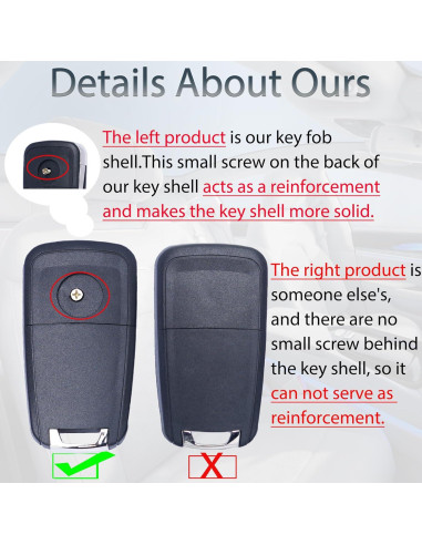 Funda de llavero SUPALAND para Chevy 2010-2019 5 botones