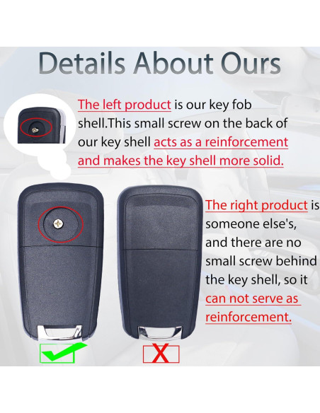 Funda de llavero SUPALAND para Chevy 2010-2019 5 botones