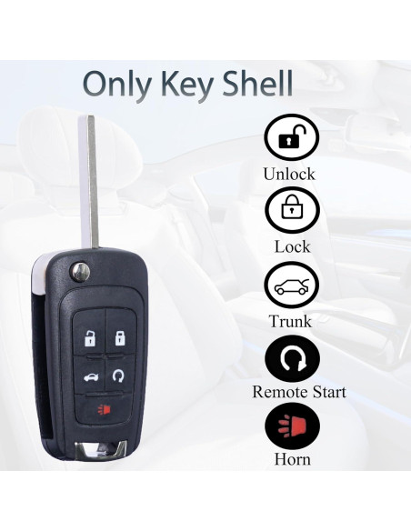 Funda de llavero SUPALAND para Chevy 2010-2019 5 botones