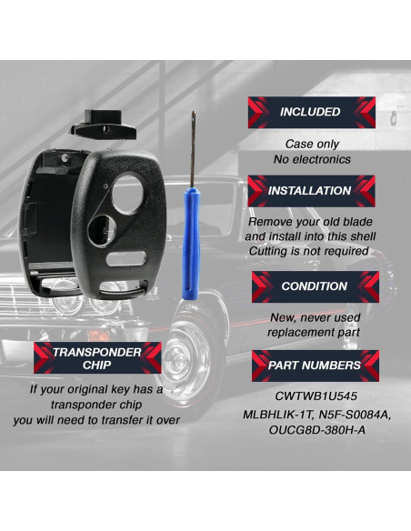 Carcasa de Llave Honda Accord Civic CR-V 3 Botones