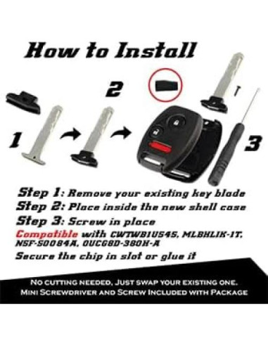 Carcasa de Llave Honda Accord Civic CR-V 3 Botones