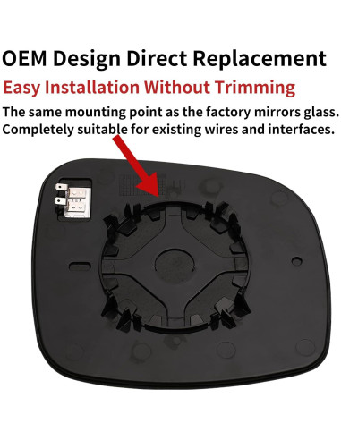 Espejo Lateral Izquierdo LOIYLLEN con Calefacción para Chrysler