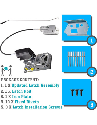 Cierre de puerta pasajero Unikpas F150 F250 1992-96 con kit