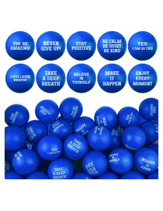 40 Bolas de Estrés Motivacionales XIPEGPA Espuma 4cm Azul