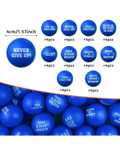 40 Bolas de Estrés Motivacionales XIPEGPA Espuma 4cm Azul 2