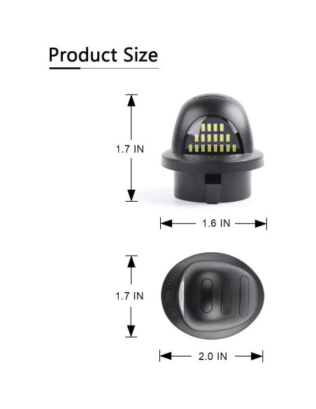 Luz de Placa de Licencia Gempro LED para Ford F150/F250 2PCS