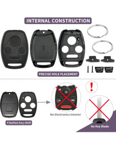 Paquete de 2 Carcasas de Llave Honda Accord Civic Pilot CR-V 2