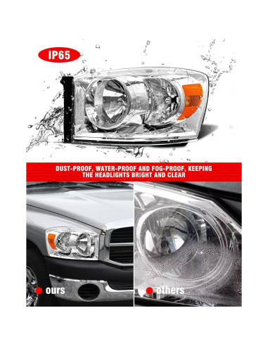 Faros para Dodge Ram 2006-2009 AD CARLIGHTS Lente clara