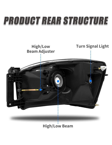 Faros para Dodge Ram 2006-2009 AD CARLIGHTS Lente clara