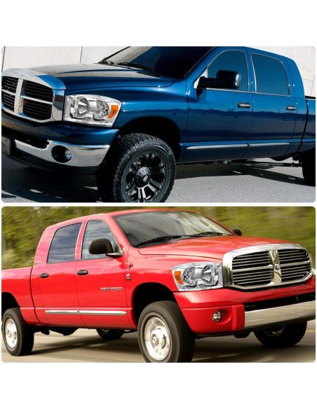 Faros para Dodge Ram 2006-2009 AD CARLIGHTS Lente clara