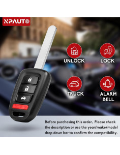 Llavero remoto NPAUTO para Honda Civic 2016-2020 y Accord 2016 2