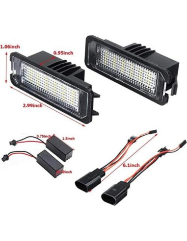 Luces de Placa de Licencia LED CSSLYZL 2 Pcs 6000K Blanco