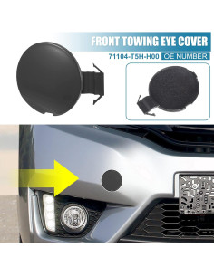 Cubierta Gancho Remolque Honda Fit Jazz 2014-2017 Negro Mate 2