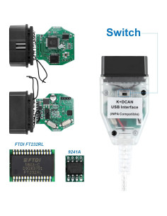 Cable OBD2 LZLRUN K+DCAN para BMW con Interruptor 2