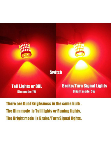 Bombillas LED iBrightstar 1157 Rojo Brillante 2 Piezas