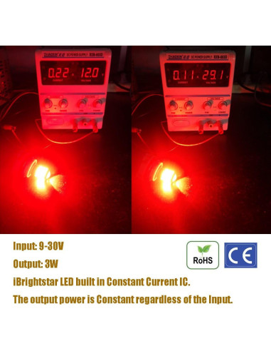 Bombillas LED iBrightstar 1157 Rojo Brillante 2 Piezas