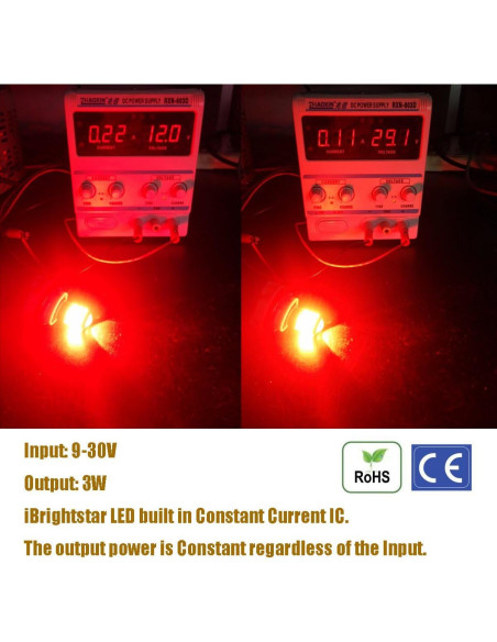 Bombillas LED iBrightstar 1157 Rojo Brillante 2 Piezas