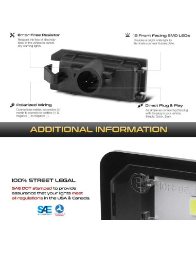 Conjunto de Luz de Placa LED VIPMOTOZ para Jeep y Fiat