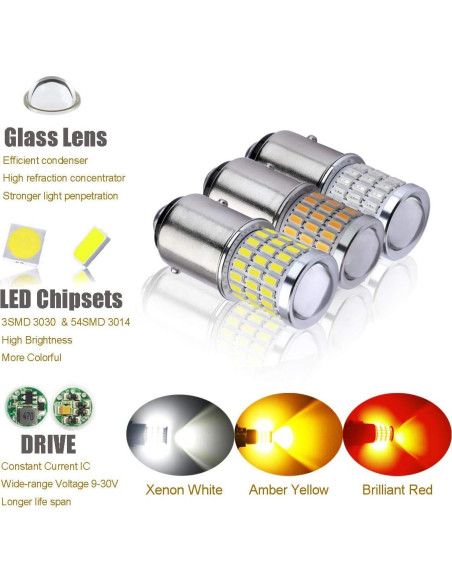 Bombillas LED iBrightstar 1157 Rojo Brillante 2 Piezas