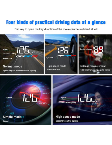 Car HUD Display Wiiyii M7, Medidor OBD/GPS, Velocidad y Más