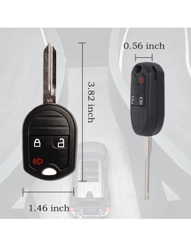 Control Remoto Llavero Ford CWTWB1U793 3 Botones Compatible