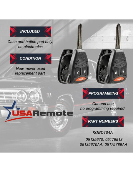 Funda de llave 2 botones Dodge Caliber Dakota Durango