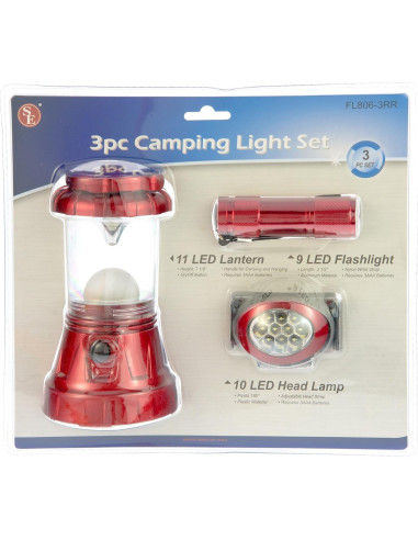 Conjunto de luces de camping SE FL806-3RR - 3 piezas LED