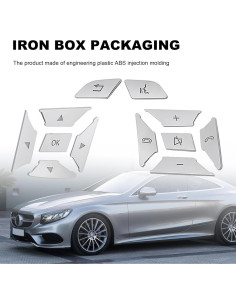 12 Piezas Sticker Botón Volante Aynaxcol Plateado para Mercedes 2