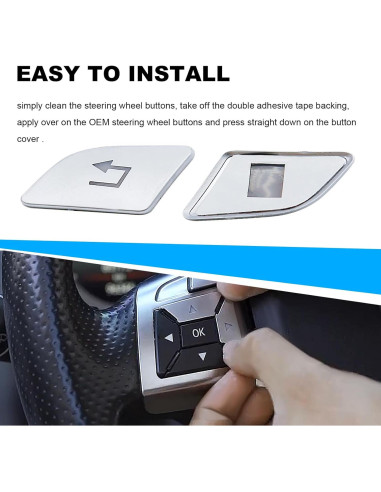 12 Piezas Sticker Botón Volante Aynaxcol Plateado para Mercedes