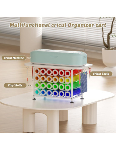 Carro Organizador de Artesanía ZHOOGE con 24 Soportes Vinilo