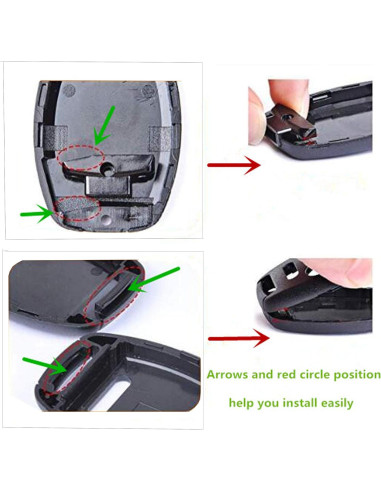 Carcasa Llave Honda 3 Botones BINOWEN Rojo y Negro