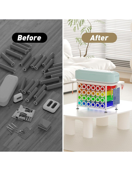 Carro Organizador de Artesanía ZHOOGE con 24 Soportes Vinilo