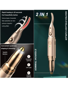 Rizador de Pestañas Eléctrico BrilliantRay 2 en 1 USB 2