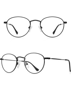 Gafas Redondas de Metal Vintage Anti Luz Azul 2.5x 2