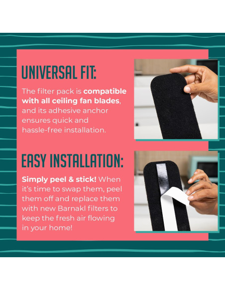 Filtros de Ventilador de Techo Barnakl - Paquete de 3