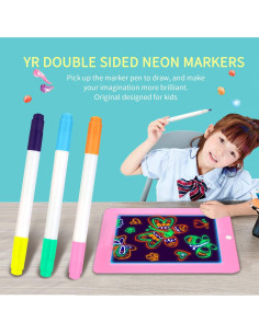 Marcadores Neón YR Doble Cara 6 Colores para Tablero LED 2