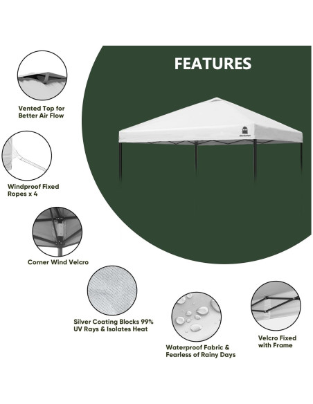 Cubierta Superior Canopy MordenApe 3x3m Blanca Impermeable