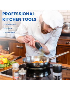 Juego de molinillos eléctricos UNNEES con luz LED, 2 unidades 2